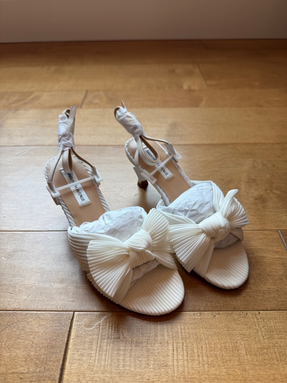 Saks Fifth Avenue  Pleated Bow Heeled Sandals